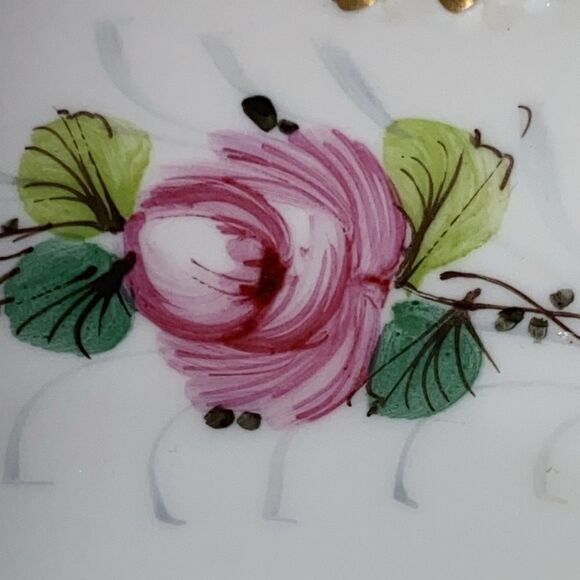 Vintage Tirschenreuth 1838 Germany Gold Trim Hand Painted Porcelain Dish & Plate - Picture 12 of 13